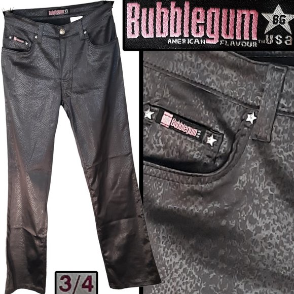 ⏰️Subtle snakeskin pattern coated pants - Picture 1 of 10